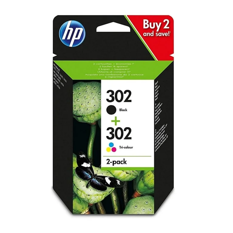 Мастило HP 302 X4D37AE комплект 2 броя черно/трифаб цветно