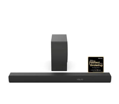 Hisense HS3100, 6-speaker surround sound system, 480W Total Output Power,6.5їWireless subwoofer, Rear surround speakers, Dolby Digital Plus and DTS Virtual:X, EzPlay and Bluetooth 5.3,Black
