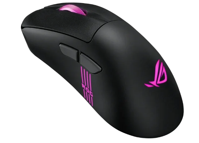 Геймърска мишка ASUS ROG Keris II Origin Wireless, 42000 dpi, 65 g, 5 бутона, черна
