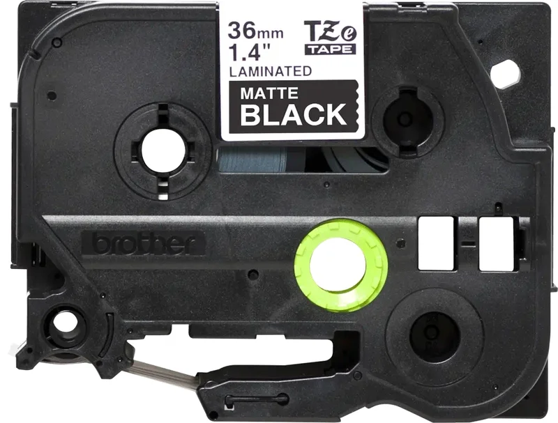 Brother TZe-M365 Labelling Tape Cassette – Matt Laminated White On Black, 36mm wide