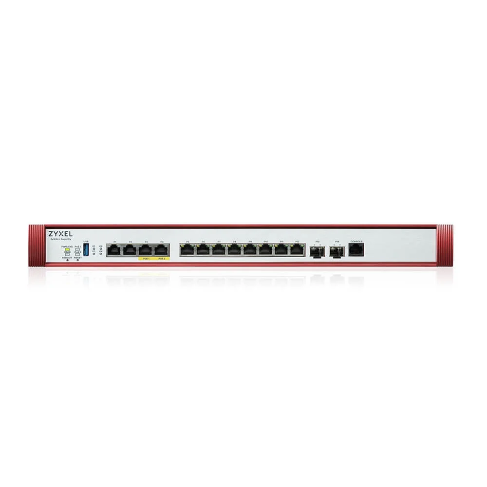 ZyXEL USG FLEX 700 H, 2*2.5G, 2*10G( PoE+) & 8 Gigabit user-definable ports, 2*SFP+, 1*USB  with 1 YR Gold Security Pack