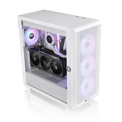 Кутия за компютър Thermaltake S250 TG ARGB Snow Middle Tower, бял