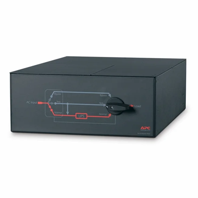 APC Single Phase Service Bypass Panel, 7000-10000VA, 230V, Black, 4U, Rack/Tower Convertible