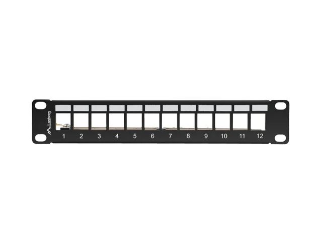 Пач панел LANBERG, 12 порта, 1U, 10", FTP, за Keystone модули, черен, v2