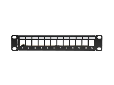 Пач панел LANBERG, 12 порта, 1U, 10", FTP, за Keystone модули, черен, v2