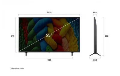 Телевизор LG 55NANO80A3B 55" 4K UHD NanoCell, AI α7 Gen8, HDR10 Pro, webOS 25, ThinQ AI, VRR, HGiG, Bluetooth, Wi-Fi, Черен