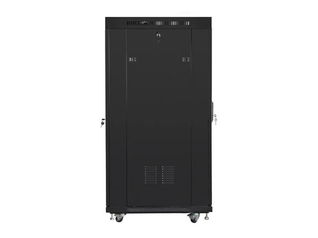 Lanberg rack cabinet 19" free-standing 27U / 600x800 self-assembly flat pack with glass door LCD, black