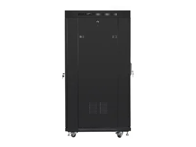 Lanberg rack cabinet 19" free-standing 27U / 600x800 self-assembly flat pack with glass door LCD, black