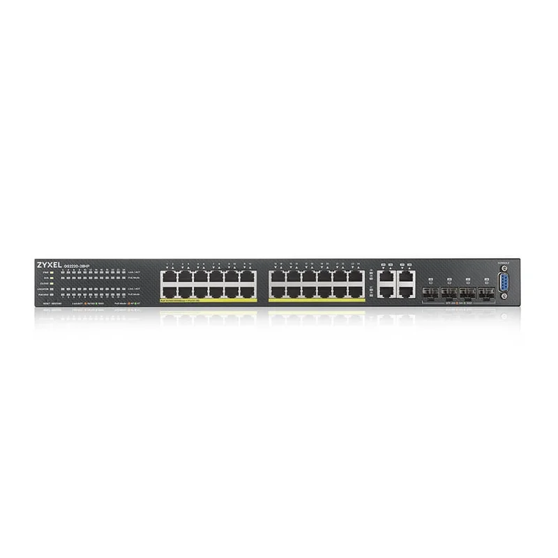 ZyXEL GS2220-28HP, EU region, 24-port GbE L2 PoE Switch with GbE Uplink (1 year NCC Pro pack license bundled)