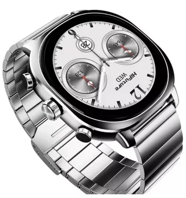 HiFuture AIX  Silver,  1.43"AMOLED, 466*466, Powered by Dual Core & Syntra AI, Bluetooth Call, 1ATM Waterproof, Sixth Generation Health Sensor, Stainless Steel, Up to 10 days daily use