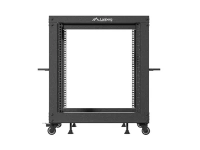 Lanberg open rack 19" 12U 600x600-1100 adjustable, black