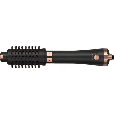 Електрическа четка за коса Rowenta CF9625F0 Ultimate Experience, въртяща се, 2-в-1, йонна технология, керамично покритие, 3 четки, Pro Keratin власинки, 750W, черна/розово злато