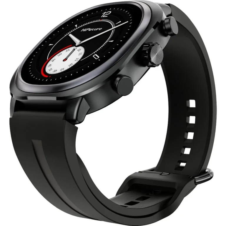 HiFuture AIX Lite Black,  1.43" AMOLED,  466*466, Powered by Dual Core & Syntra AI, Bluetooth Call, 1ATM Waterproof, Sixth Generation Health Sensor, Up to 10 days daily use, Extra Fabric Strap inbox