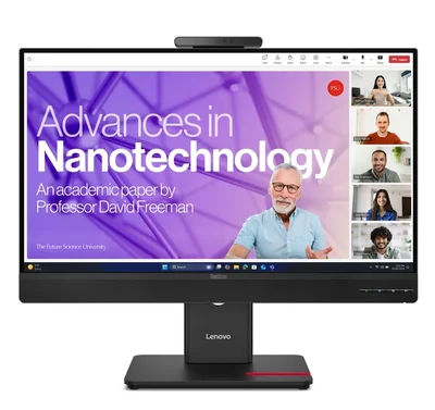 Монитор Lenovo ThinkVision T27QD-4v 27" IPS QHD 120Hz, IR уеб камера, USB-C, HDMI, DP
