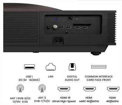 Hisense 4K Smart Laser TV L9Q, Ultra HD 3840x2160, 5000 lum, 5000;1,16:9 , 240 Hz, up tp 200 inch , Ultra short throw, HDR, HDR10, HDR 10+, Vidaa U7, 4 x HDMI, 2x10 W