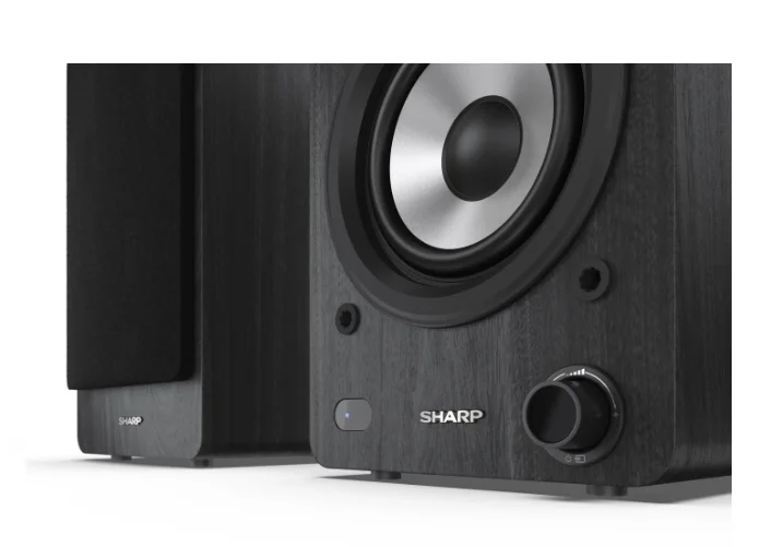 Sharp Audio Systems CP-SS30(BK), Hifi Systems BOOKSHELF SPEAKERS 60W (2 x 30W) RMS 2, Bluetooth v5.0, USB playback, MP3 Audio decoder, RCA L/R In, 3.5mm Aux-in / line-in, Digital optical-in, Wooden speaker, Black