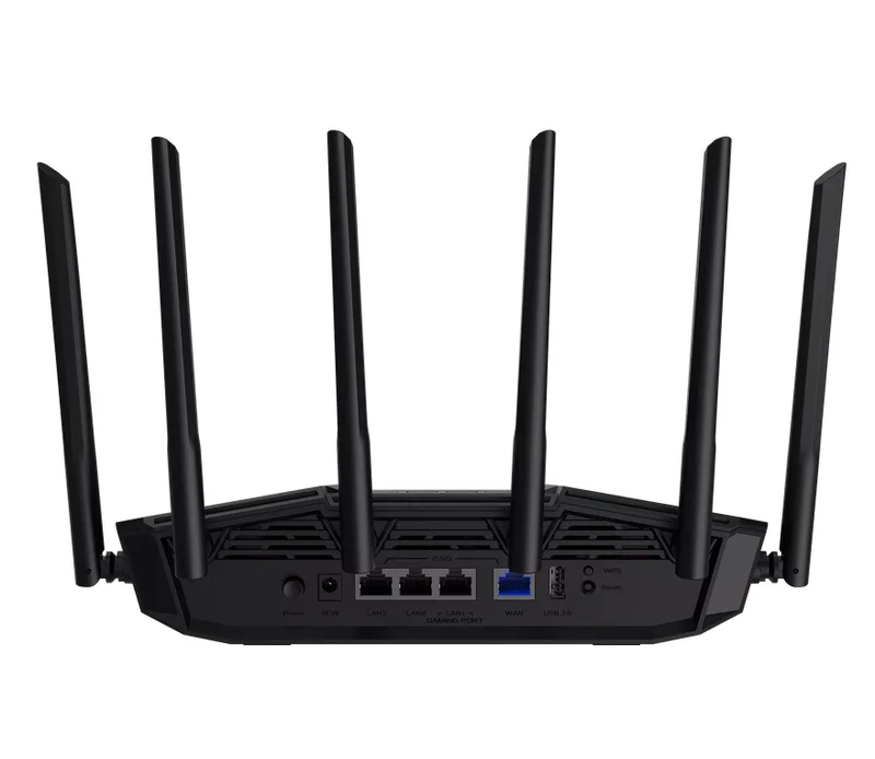 AsusTUF Gaming, BE6500 Dual Band WiFi 7 Router, 4K-QAM, Multi-Link Operation (MLO), Quad 2.5GbE port, Mobile Game Mode, Gear Accelerator, Gaming Port, Open NAT, Smart Home Master, Subscription-Free Security,  AiMesh support, 4G/5G Auto Mobile Tethering