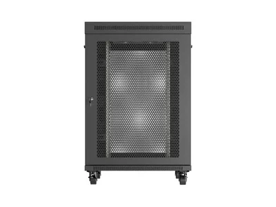 Lanberg rack cabinet 19" free-standing 22U/800x800 (flat pack) with mesh door lcd black v2