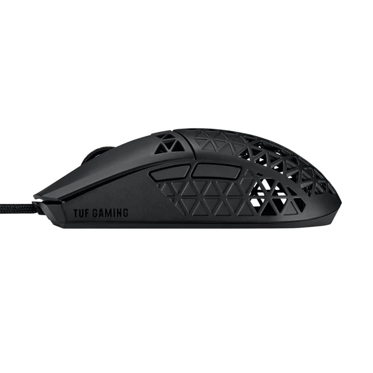 Asus TUF Gaming M4 Air Wired Gaming Mouse, 16,000 DPI Sensor, 6 Programmable Buttons, Ultralight Air Shell, IPX6 water resistance, ASUS Antibacterial Guard, TUF Gaming Paracord, pure PTFE feet, Black