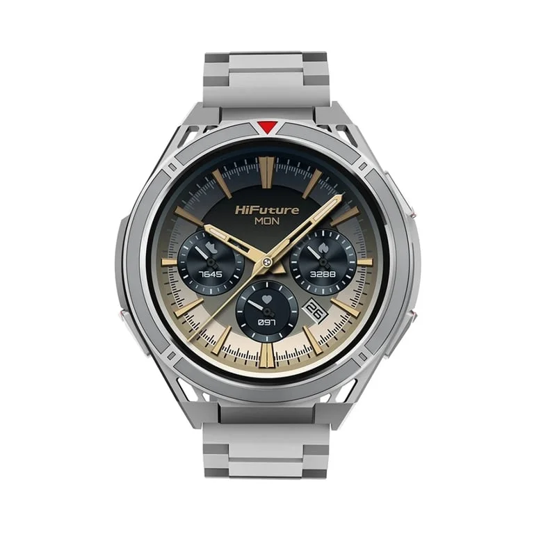 HiFuture Active Silver, *1.43"  AMOLED, Dual Band GPS +Compass + Altimeter 466*466, Powered by Dual Core & Syntra AI, Bluetooth Call, 5ATM Waterproof, 24/7 True Heart Rate & Blood Oxygen Sensor, Up to 10 days daily use