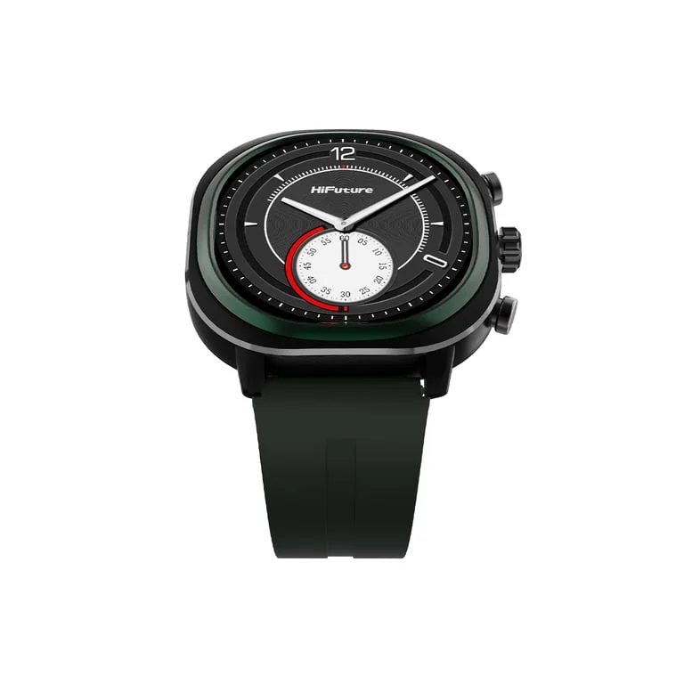 HiFuture AIX Lite Green,  1.43" AMOLED,  466*466, Powered by Dual Core & Syntra AI, Bluetooth Call, 1ATM Waterproof, Sixth Generation Health Sensor, Up to 10 days daily use, Extra Fabric Strap inbox