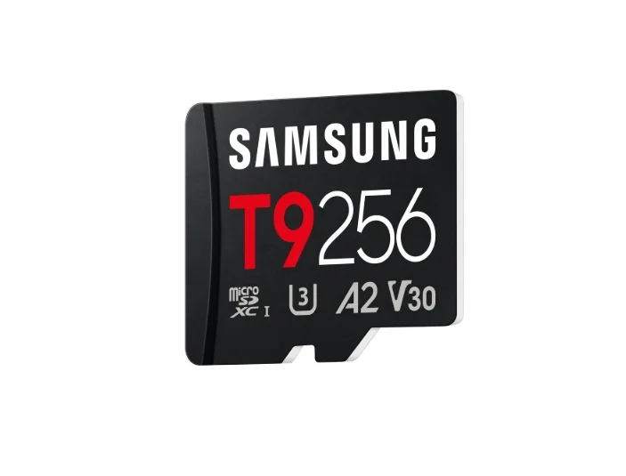 Micro SD карта Samsung T9 256GB UHS-I U3 V30 A2, до 200MB/s четене, до 130MB/s запис