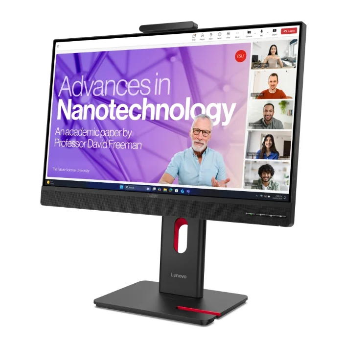 Монитор Lenovo ThinkVision T27QD-4v 27" IPS QHD 120Hz, IR уеб камера, USB-C, HDMI, DP