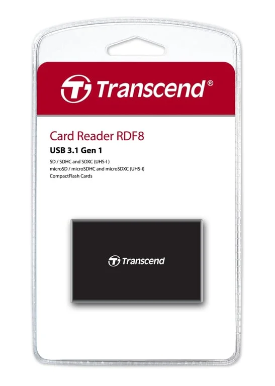 Четец за карти Transcend All-in-1, USB 3.0/3.1 Gen 1, черен