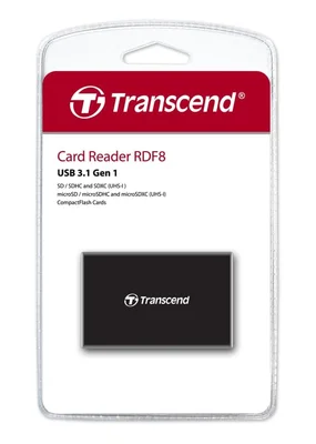 Четец за карти Transcend All-in-1, USB 3.0/3.1 Gen 1, черен