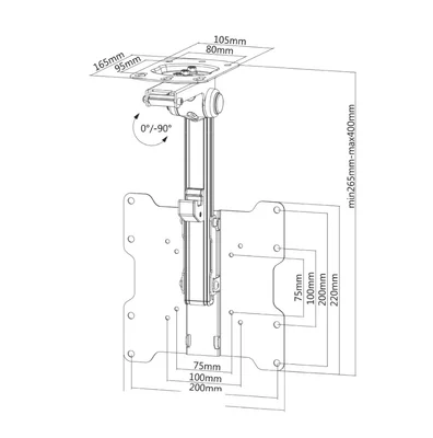Neomounts Flat Screen Ceiling Mount (Height: 26.5-40 cm)