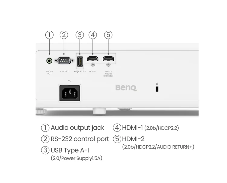 BenQ TK710STi DLP, 4K UHD (3840x2160), HDR, Ultra-fast 4ms, 10K:1, 3200 AL, 1.2x Zoom, Keystone 3D, Console Gaming, 2xHDMI, USB, RS232, Speaker 5W, eARC, Dolby Atmos, Audio out, 28dB (Eco)