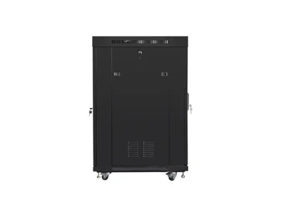 Lanberg rack cabinet 19" free-standing 22U/800x800 (flat pack) with glass door lcd black v2