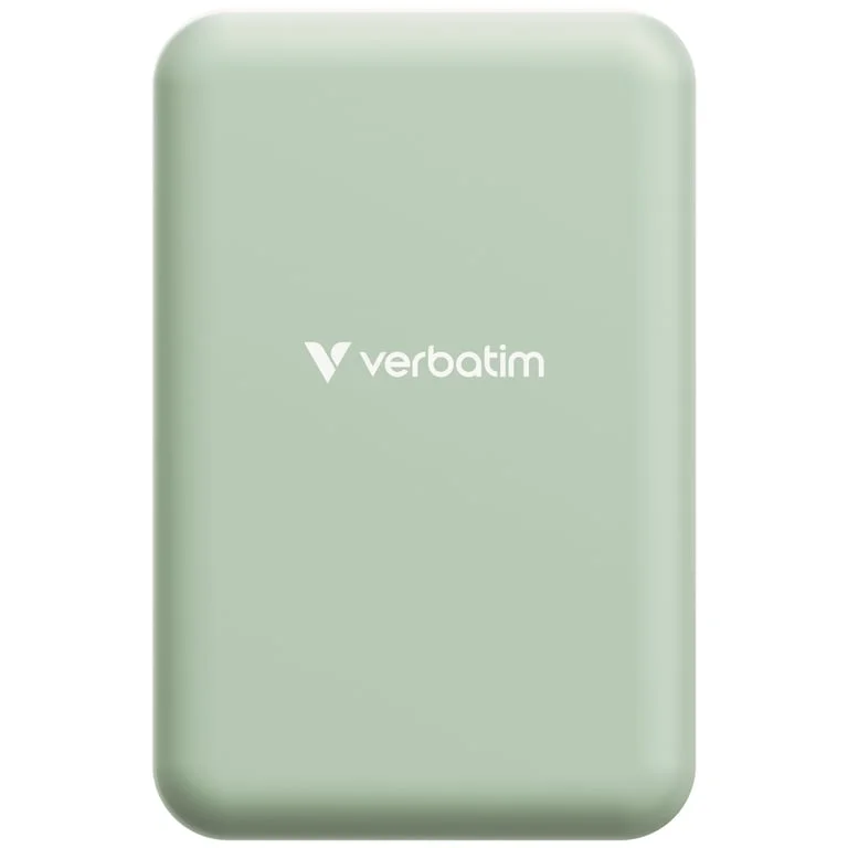 Външна батерия Verbatim Charge 'n' Go Essentials Magnetic Wireless 20000mAh зелена