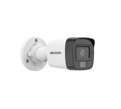 Камера за видеонаблюдение Hi-Look 2 MP Smart Hybrid Light MD 2.0 Bullet HIKVISION, 2.8mm, F1.6, IR, бяла светлина до 30m, H.265+, IP67, цифров WDR, 3D DNR, микрофон, 12VDC/PoE