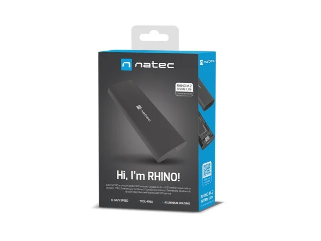 Natec External SSD Enclosure Rhino M.2 NVME Lite USB-C 3.1 GEN 2 Aluminium