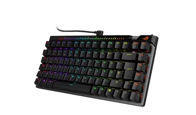 Геймърска клавиатура ASUS ROG Falchion Ace 75% M705ROGFALCHIONACE75HE/BK/V2/US/PBT, черен, RGB подсветка, кабел