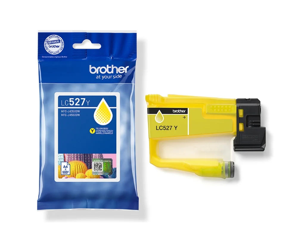 Brother LC527Y Yellow Ink Cartridge for MFCJ5010DW/MFCJ5110DW - 900 page yield