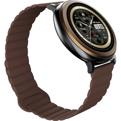 HiFuture Aurora Brown, 1.43" AMOLED,  466*466, Powered by Dual Core & Syntra AI, Bluetooth Call, IP68  Waterproof, 24/7 True Heart Rate & Blood Oxygen Sensor, Up to 10 days daily use, Magnetic Strap