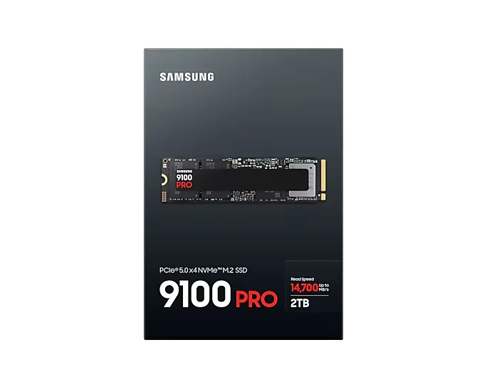 Samsung SSD 9100 PRO 2TB PCIe 5.0 NVMe 2.0 M.2  Read 14700 MB/s Write 13300 MB/s
