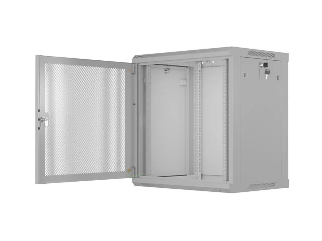 Lanberg rack cabinet 19" wall-mount 12U/600x450 with perforated door grey (flat pack)