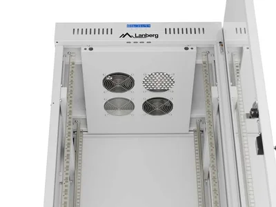 Комуникационен шкаф LANBERG – 32U/600x600, стоящ, 19", стъклена врата, сив