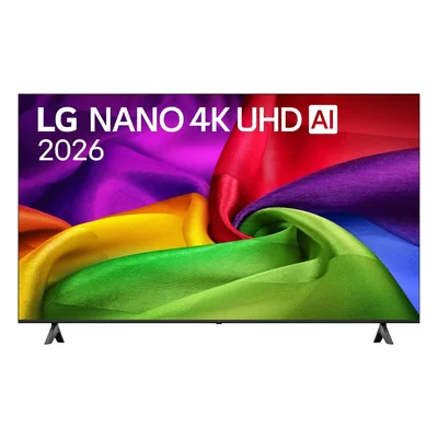 LG 65NU800B3LA, 65" 4K HDR UHD, 3840x2160, DVB-T2/C/S2, AI Alpha 7, HDR 10, webOS 26, ThinQ AI, VRR, ALLM, HGiG, WiFi, Clear Voice, 4K Super Upscaling, Bluetooth 5.3, Hdmi e-ARC , CI, LAN, AirPlay2, AI Sound Pro, Google Cast, 2 Pole stand, Black