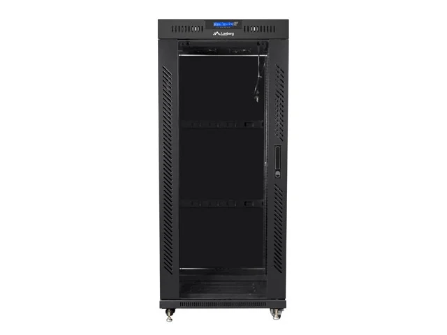 Lanberg rack cabinet 19" free-standing 27U/800x1000 (flat pack) with glass door lcd black v2