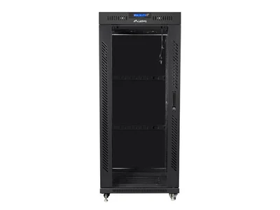 Lanberg rack cabinet 19" free-standing 27U/800x1000 (flat pack) with glass door lcd black v2
