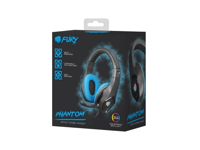 Геймърски слушалки FURY Phantom Black/Blue