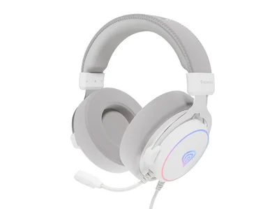 Геймърски слушалки Genesis Neon 764 с микрофон, RGB подсветка, USB, бял