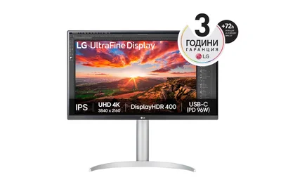 Монитор LG 27UP850K-W 27" 4K UHD IPS, HDR400, DCI-P3 95%, 5ms, 60Hz, USB-C, DisplayPort, говорители