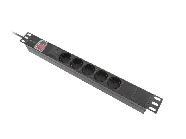 Lanberg power distribution unit (pdu) 19" 1U 16a 2m 5x schuko outlets black