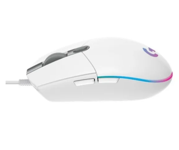 Геймърска мишка Logitech G102 Lightsync RGB, 8000 DPI, 6 програмируеми бутона, бяла