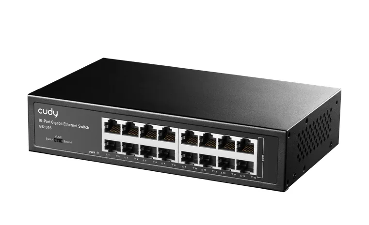 Cudy GS1016 16-Port Gigabit Switch, 16 10/100/100M RJ45 Ports Rack-mountable Steel Case